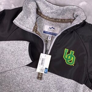 Summit Sportswear University of Delaware UD Quarter Zip Pullover Black Grey XS
